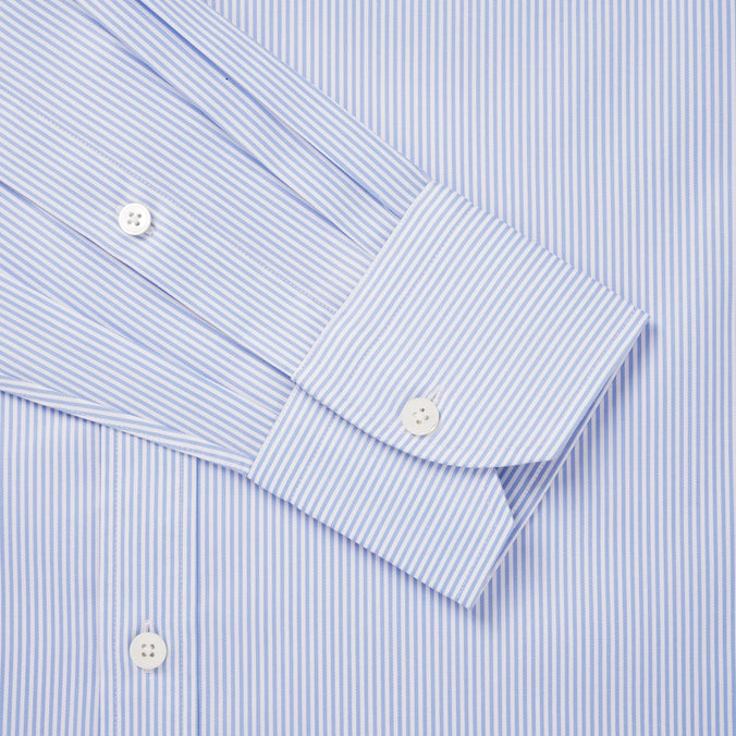 Pale Blue & White Tailored Fit Journey Twill Stripe Formal Shirt