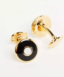 Black & Gold Enamel Target Cufflinks