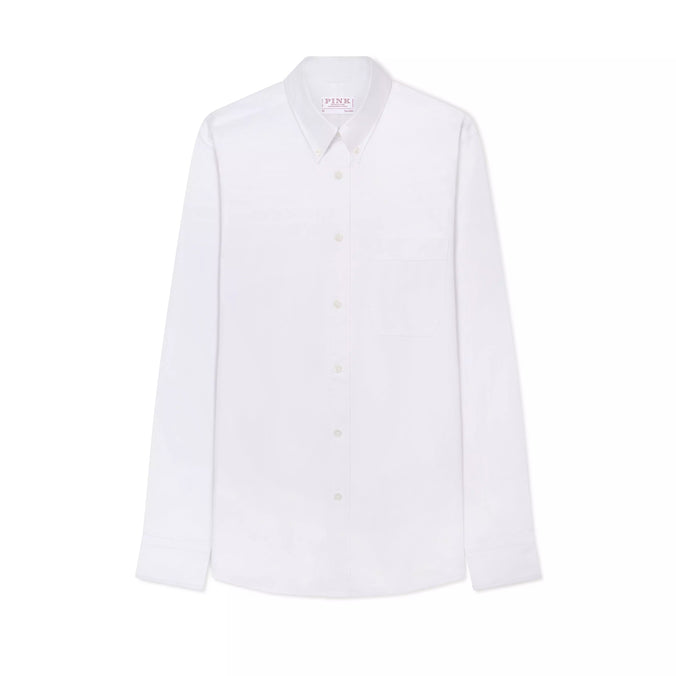 White Tailored Fit Smart Casual Button Down Weekend Oxford Shirt