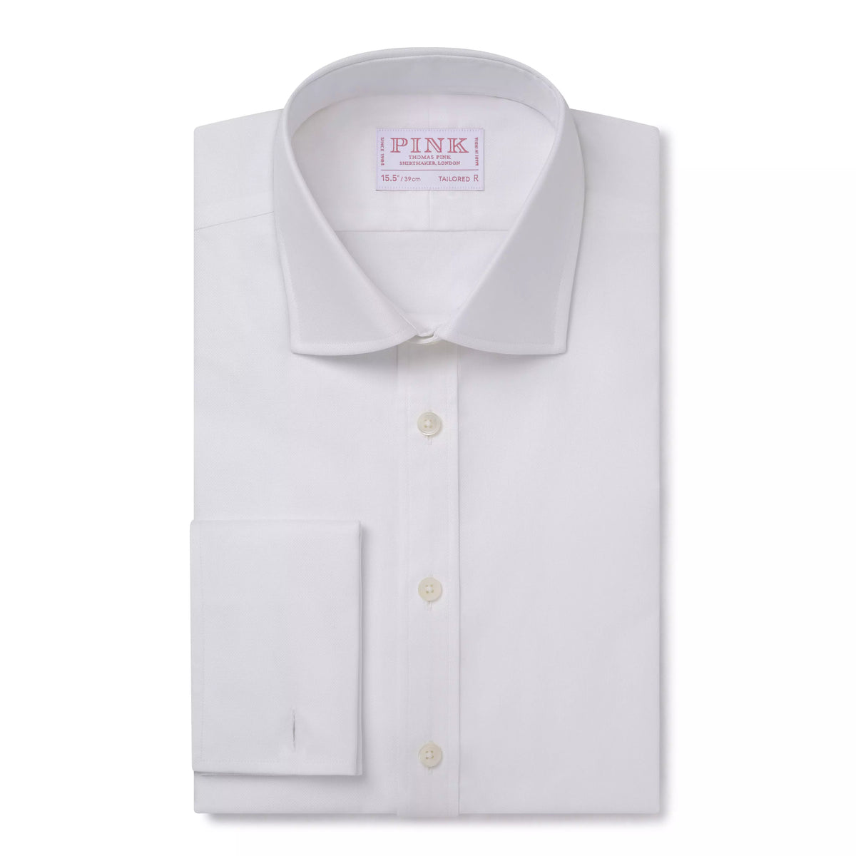 White Tailored Fit Double Cuff Royal Oxford Formal Shirt