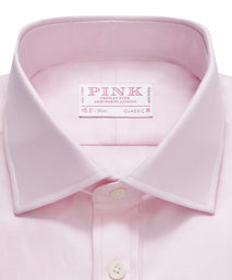 Pale Pink Classic Fit Double Cuff Royal Twill Formal Shirt