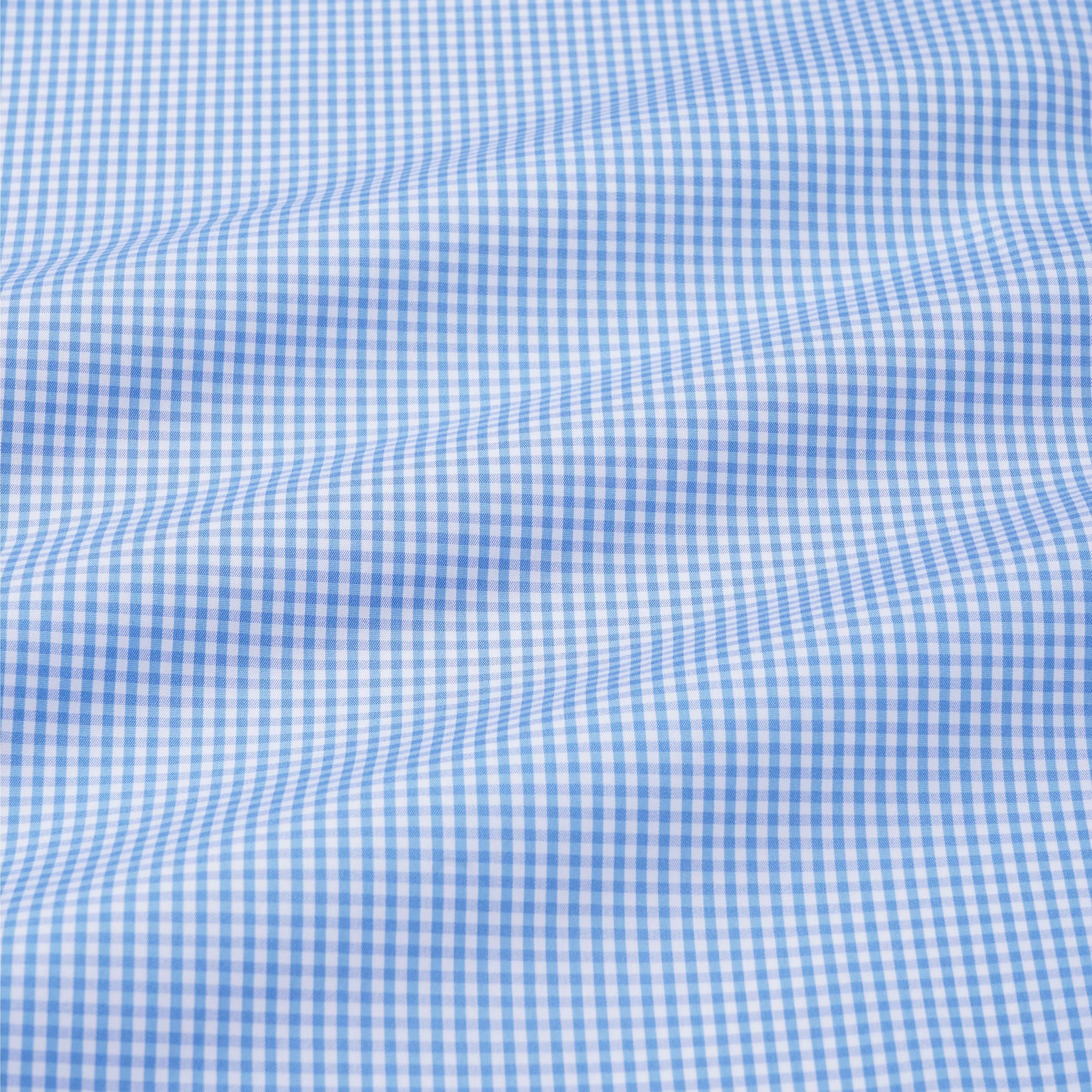 Sky Blue & White Athletic Fit Gingham Check Formal Shirt