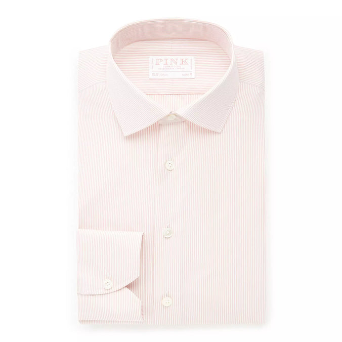 Pale Pink & White Slim Fit Supraluxe Fine Bengal Formal Shirt