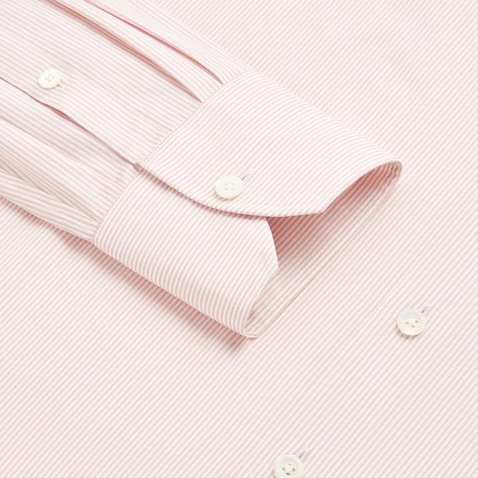 Pale Pink & White Slim Fit Supraluxe Fine Bengal Formal Shirt