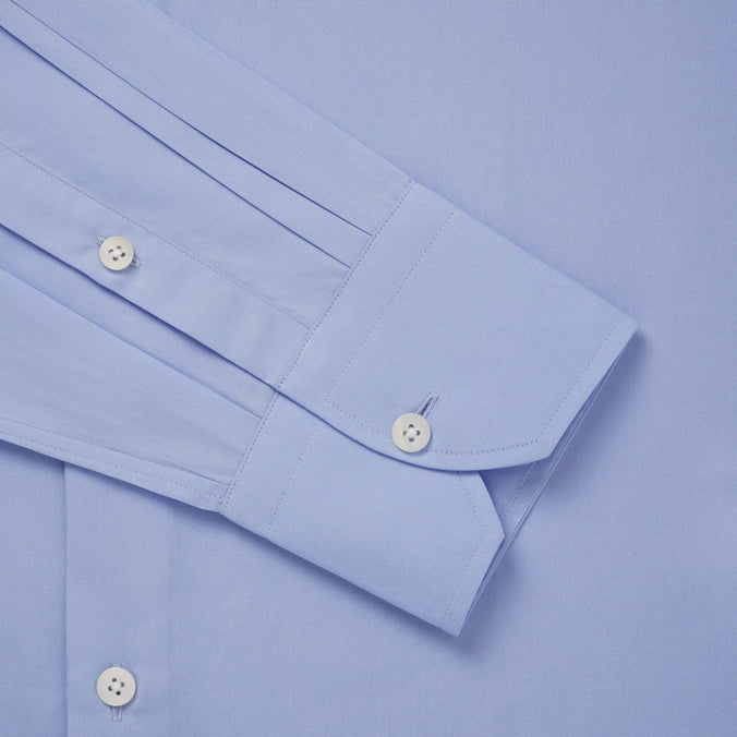 Pale Blue Tailored Fit Cotton Poplin Formal Shirt