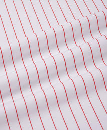 White & Red Tailored Fit Formal Wide Pin Stripe Shirt