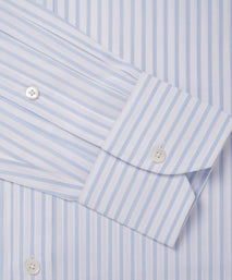 Pale Blue & White Classic Fit Formal Fil-à-Fil Stripe Shirt