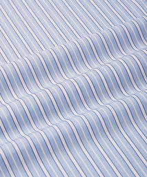 Pale Blue & Blue Classic Fit Double Cuff Bloomsbury Stripe Formal Shirt