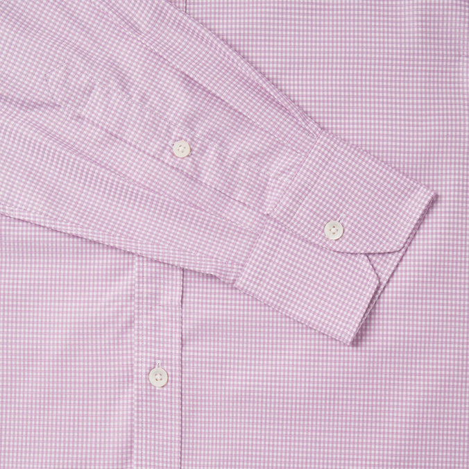 Pale Pink & White Classic Fit Micro Check Formal Shirt