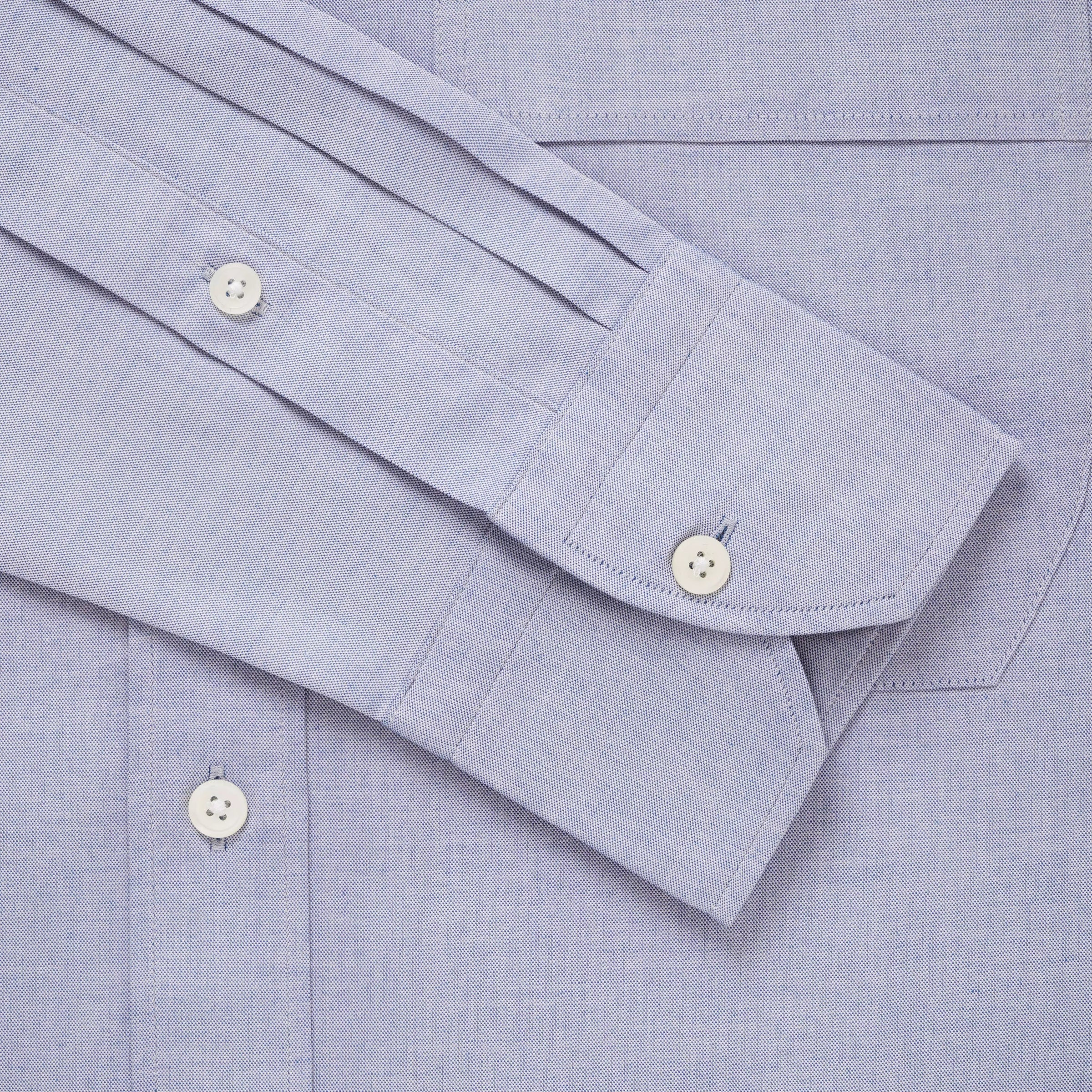 Pale Blue Tailored Fit Smart Casual Button Down Fine Oxford Shirt