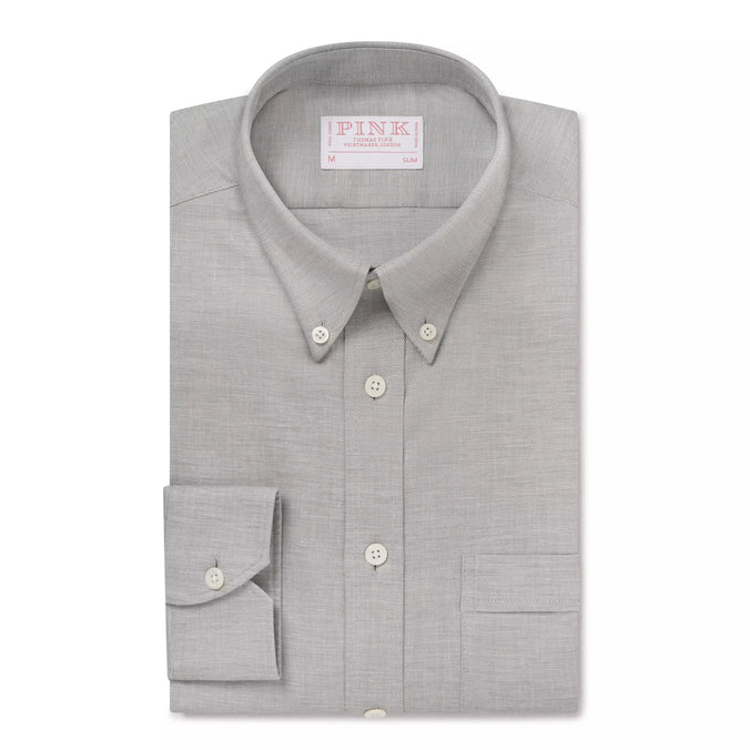 Pale Green Slim Fit Smart Casual Cotton Linen Slub Shirt